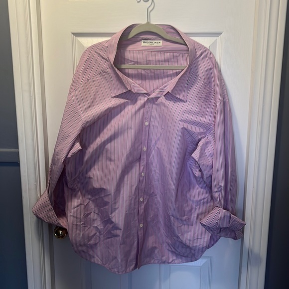 Balenciaga oversized pink pinstriped shirt - Picture 1 of 4